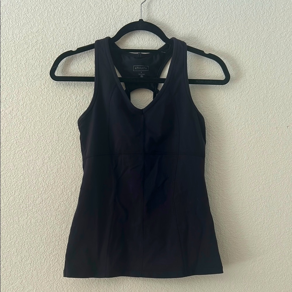 Athleta Black Razor Back V-Neck Tank Top Size S